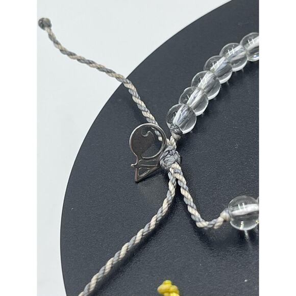 4ocean Recycled Bali Beaded Adjustable Yellow Blue Gray Bracelet set of three - Picture 5 of 9